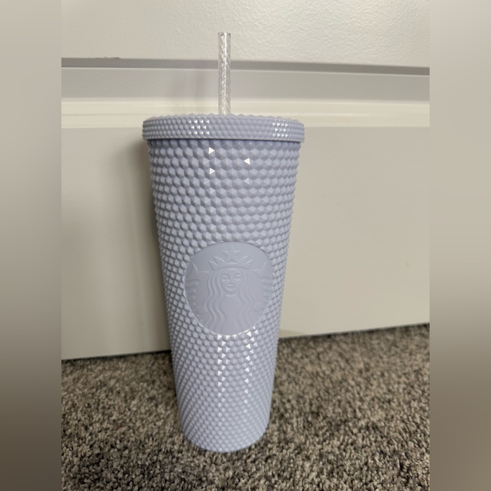 New Starbucks White Studded Venti Tumbler with Straw